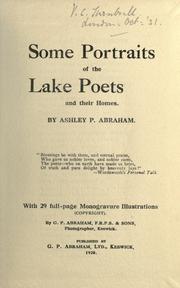 Cover of: Some portraits of the lake poets and their homes