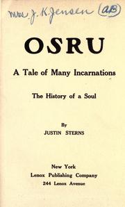 Cover of: Osru: a tale of many incarnations; the history of a soul
