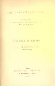 The book of Exodus by Chadwick, G. A.