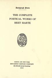 Cover of: The  complete poetical works by Bret Harte