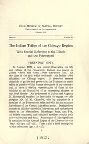 Cover of: The Indian tribes of the Chicago region by William Duncan Strong