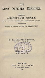 Cover of: The army officer's examiner by Powell, William H.