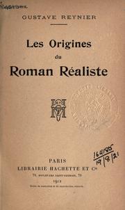 Cover of: Les origines du roman realiste.
