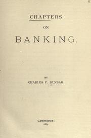Cover of: Chapters on banking