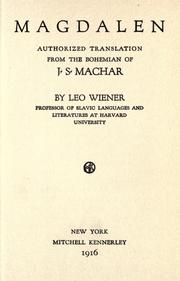 Cover of: Magdalen by Josef Svatopluk Machar