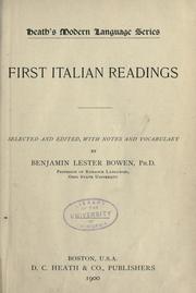Cover of: First Italian readings