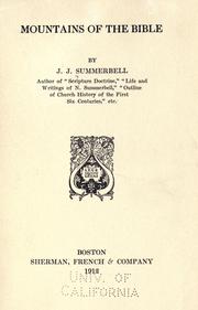 Cover of: Mountains of the Bible by Joseph James Summerbell