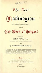 Cover of: The text of the Mabinogion