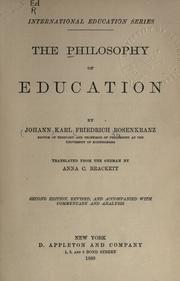 The philosophy of education by Karl Rosenkranz