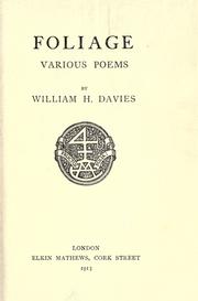 Cover of: Foliage by W. H. Davies