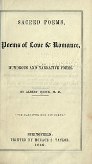Cover of: Sacred poems by Albert White