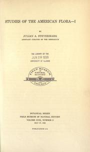 Cover of: Studies of the American flora - I