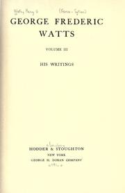Cover of: George Frederic Watts.