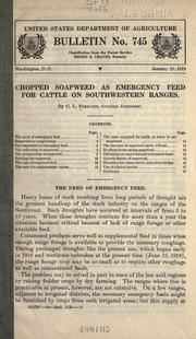 Cover of: Chopped soapweed as emergency feed for cattle on southwestern ranges by C. L. Forsling