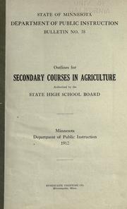 Cover of: Outlines for secondary courses in agriculture