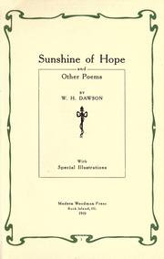 Cover of: Sunshine of hope: and other poems