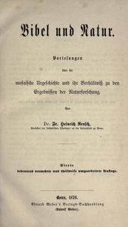 Bibel und Natur by F. H. Reusch