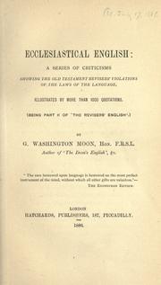 Ecclesiastical English by G. Washington Moon