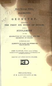 Cover of: Elements of geometry by John Playfair