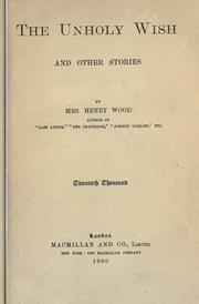 Cover of: The unholy wish, and other stories.
