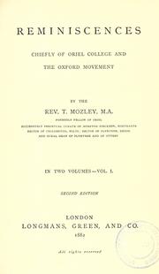 Cover of: Reminiscences chiefly of Oriel College and the Oxford movement