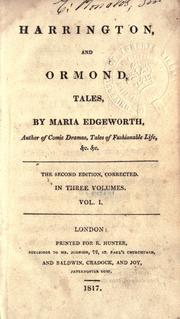 Cover of: Harrington, and Ormond: tales.