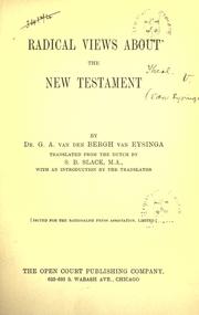 Cover of: Radical views about the New Testament