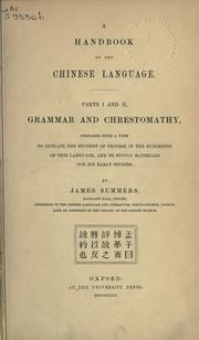 Cover of: A handbook of the Chinese language by James Summers