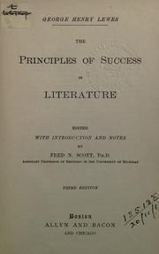 Cover of: The principles of success in literature by George Henry Lewes