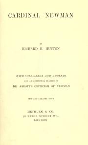 Cover of: Cardinal Newman by Richard Holt Hutton