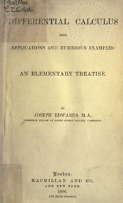 Cover of: Differential calculus by Joseph Edwards