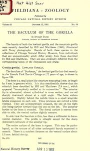 Cover of: The baculum of the gorilla