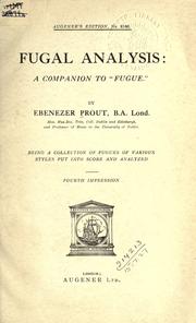 Cover of: Fugal analysis by Ebenezer Prout