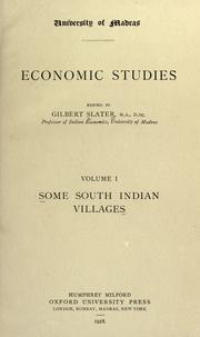 Cover of: Some south Indian villages. by Slater, Gilbert