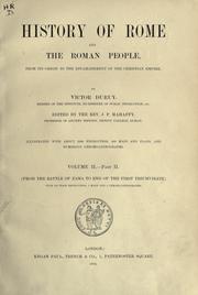 Cover of: History of Rome and the Roman people, from its origin to the establishment of the Christian empire