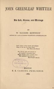 Cover of: John Greenleaf Whittier by Kennedy, William Sloane, Kennedy, William Sloane