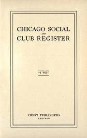 Cover of: Chicago social and club register. by 