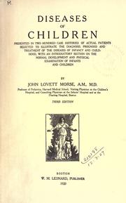 Cover of: Diseases of children by Morse, John Lovett