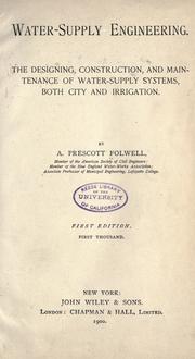 Cover of: Water-supply engineering by A. Prescott Folwell