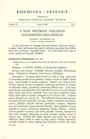 Cover of: A new Silurian trilobite Dalmanites oklahomae by Eugene S. Richardson, Jr.