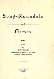 Cover of: Song-roundels and games