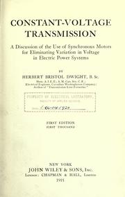 Constant-voltage transmission by Herbert Bristol Dwight