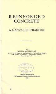 Cover of: Reinforced concrete: a manual of practice.
