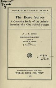 Cover of: The Boise Survey by Jesse Brundage Sears