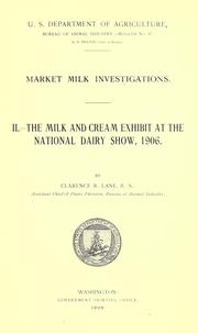 Cover of: Market milk investigations. by Lane, Clarence Bronson