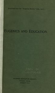 Cover of: Eugenics and education. by Russell, John, Russell, John