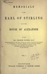 Cover of: Memorials of the Earl of Sterling and of the house of Alexander.