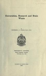 Cover of: Universities, research and brain waste