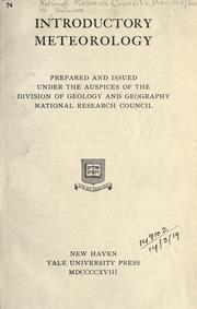 Cover of: Introductory meteorology