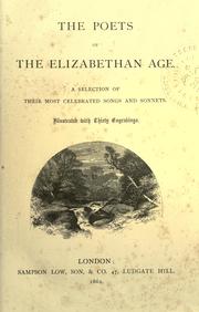 Cover of: The Poets of the Elizabethan age. by 